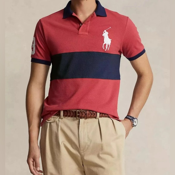 NEW Size XL Men's Polo Ralph Lauren Embroidered Pony Mesh Polo Shirt Red $138